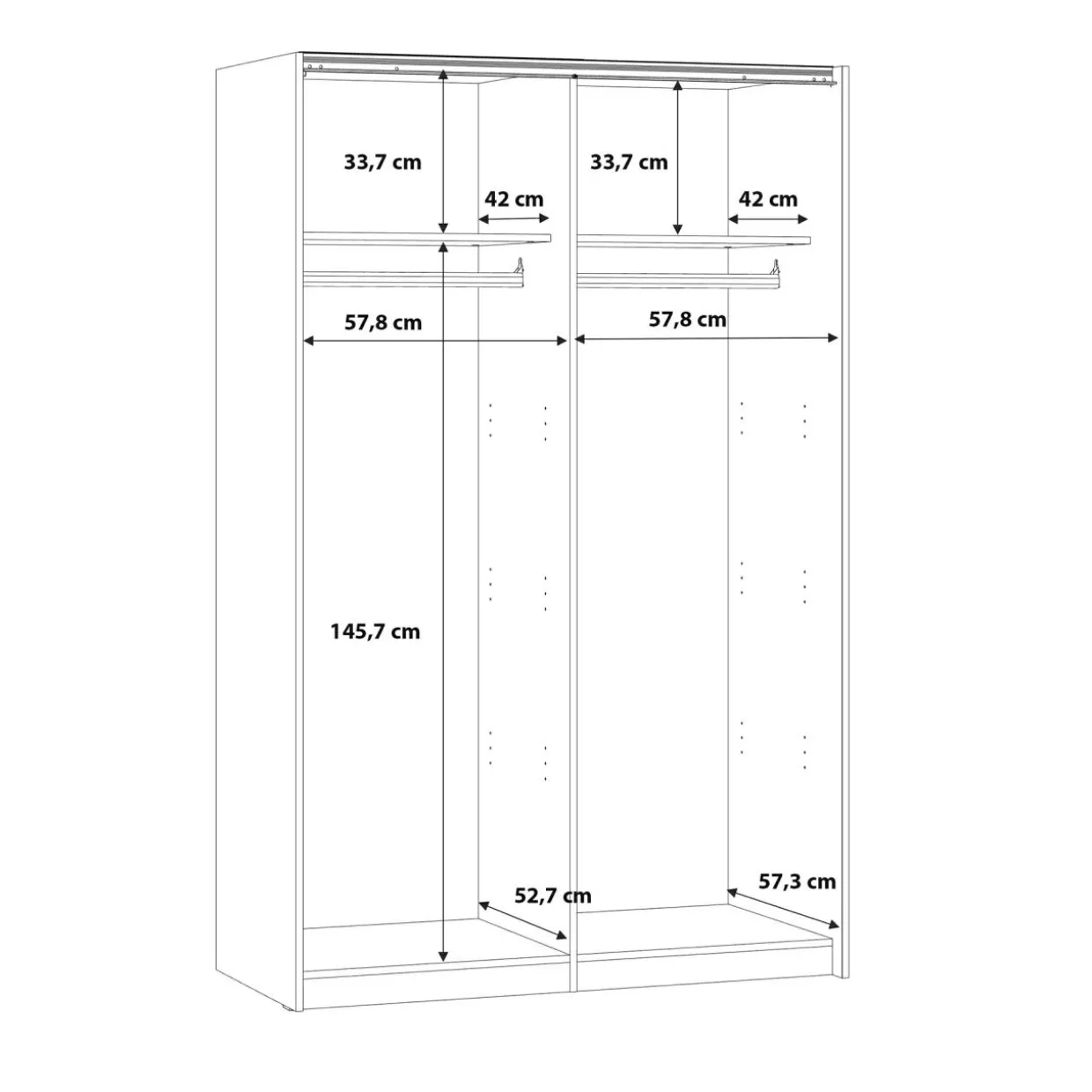 Szafa przesuwna z lustrem biała BABETTA