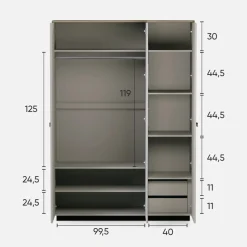 Szafa ryflowana do sypialni DOMINICA