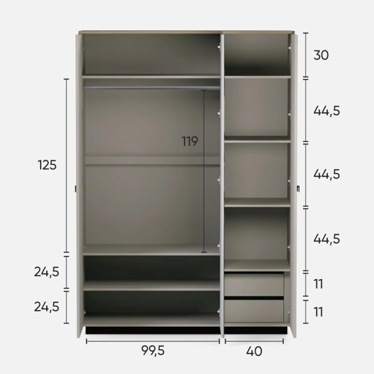 Szafa ryflowana do sypialni DOMINICA