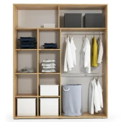 Szafa z lamelami i lustrem LIMA 200 cm