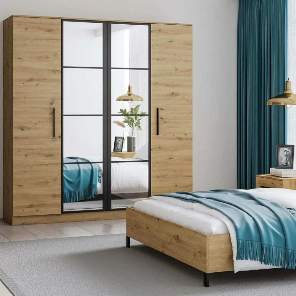 Szafa z lustrem do sypialni MALTA