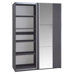 Szafa z lustrem grafitowa BASTIA 150 cm