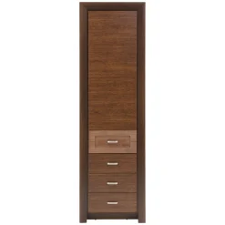 Szafa z półkami i szufladami wąska ciemny brąz PARIS