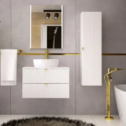 Szafka łazienkowa słupek biały mat BELT