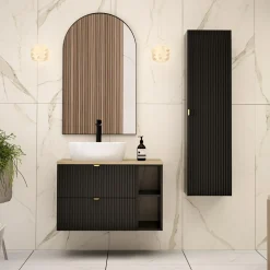 Szafka łazienkowa wisząca czarny mat 20 cm