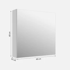 Szafka łazienkowa wisząca z lustrem SANITA biały