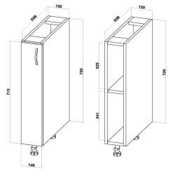 Szafka dolna BASIC PLUS BP/D15 frez biały mat