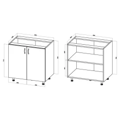 Szafka dolna BASIC PLUS BP/D80 dąb craft złoty