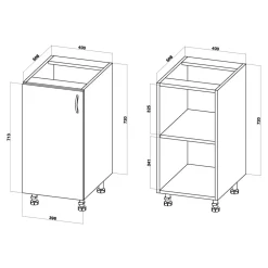 Szafka dolna BASIC PLUS BP/D40 dąb craft złoty