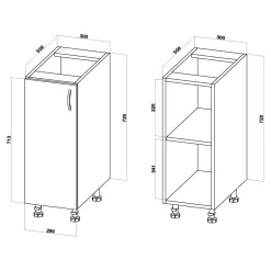 Szafka dolna BASIC PLUS BP/D30 clay grey