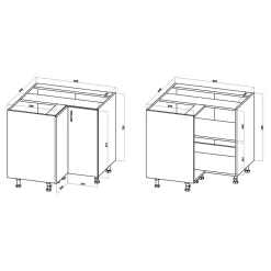 Szafka dolna narożna BASIC PLUS BP/D90NW dąb craft złoty