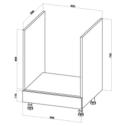 Szafka dolna pod piekarnik BASIC PLUS BP/D60P dąb craft złoty