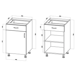 Szafka dolna z szufladą BASIC PLUS BP/D50S1 cashmere