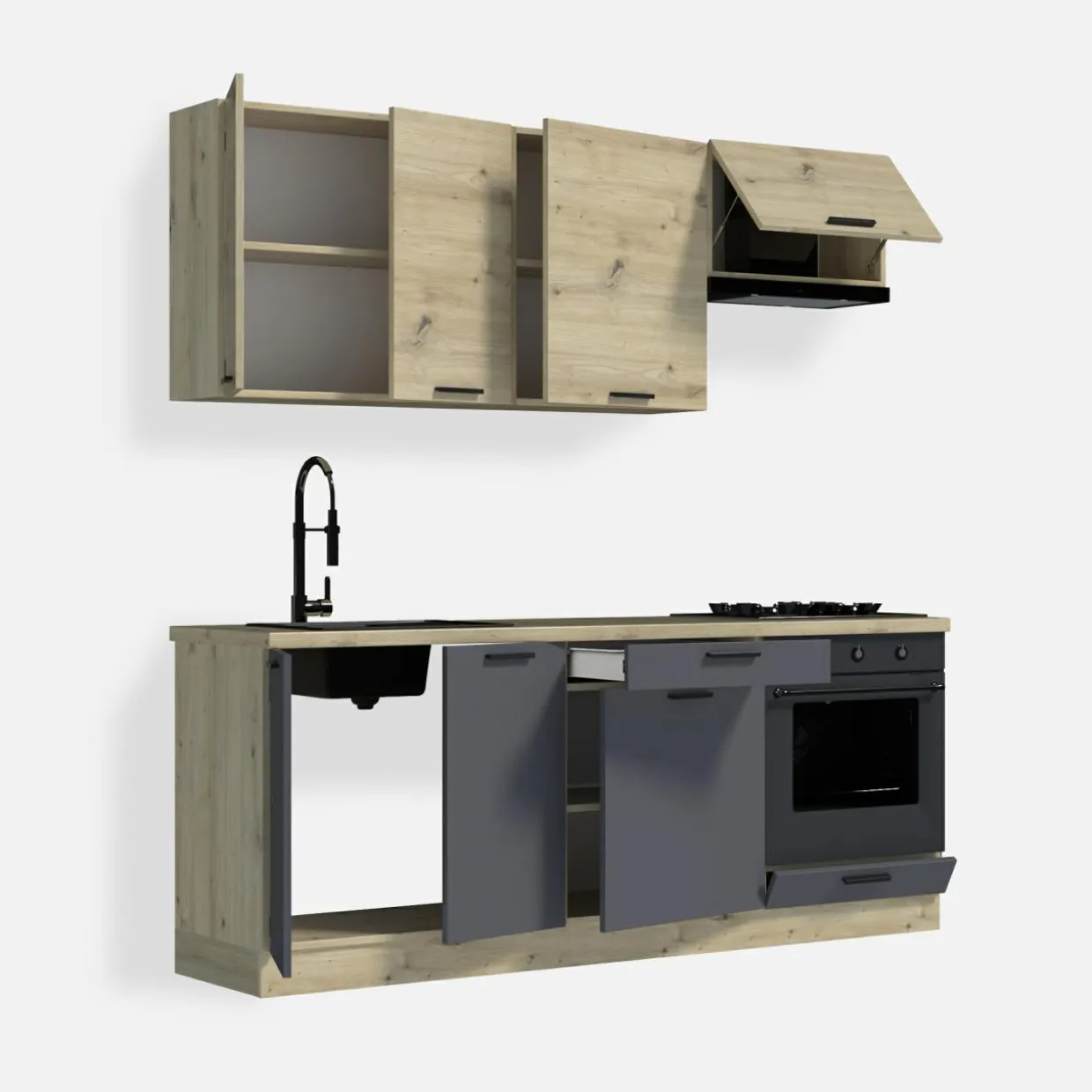 Szafka górna wisząca okapowa MILENA M/G800 dąb artisan