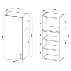 Szafka górna wysoka BASIC PLUS BPMI/45-1F (72+36/1F) dark rockfort hickory