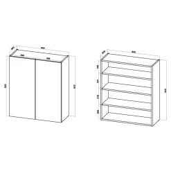 Szafka górna wysoka BASIC PLUS BP/G80-92 cashmere