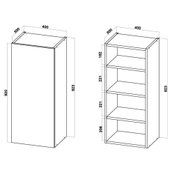 Szafka górna wysoka BASIC PLUS BP/G40-92 biały mat