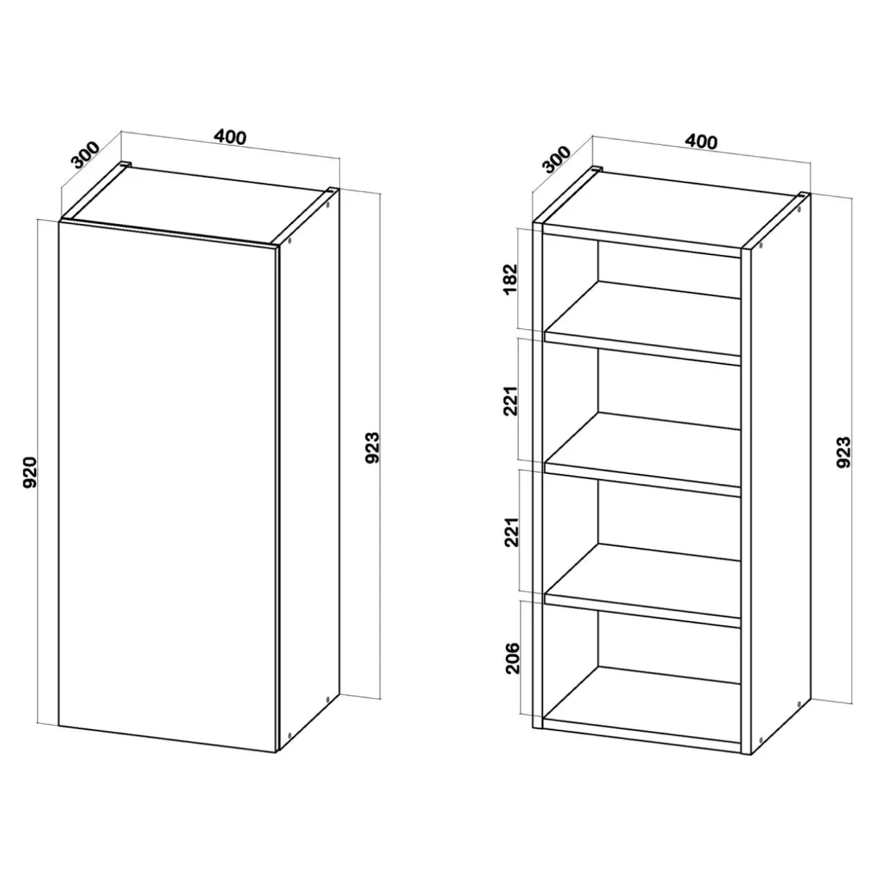 Szafka górna wysoka BASIC PLUS BP/G40-92 biały mat