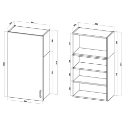 Szafka górna wysoka BASIC PLUS BPMI/60-1F (72+36/1F) sand barbera oak