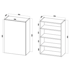Szafka górna wysoka BASIC PLUS BP/G60-92 clay grey