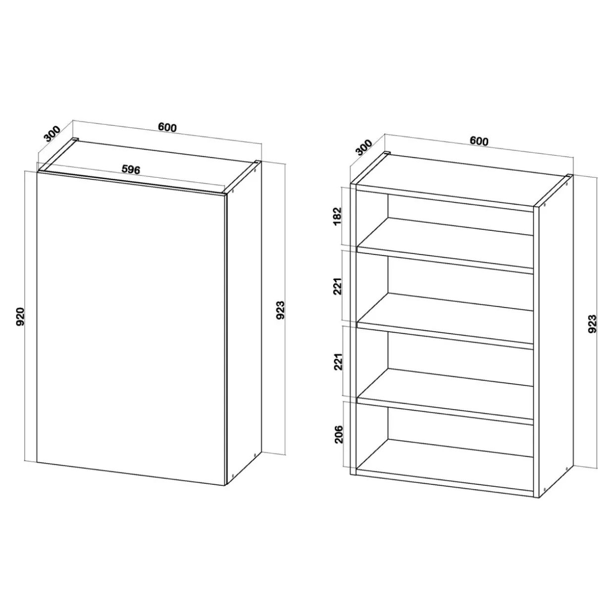 Szafka górna wysoka BASIC PLUS BP/G60-92 clay grey