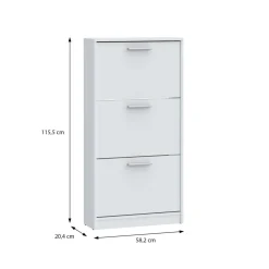 Szafka na buty biała 3 wnęki NOCII