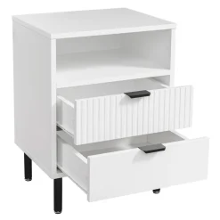 Szafka nocna ryflowana z 2 szufladami WAVE