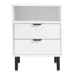 Szafka nocna ryflowana z 2 szufladami WAVE