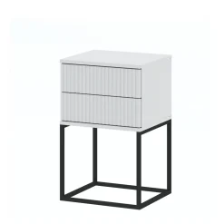 Szafka nocna z 2 szufladami biała NOTTE