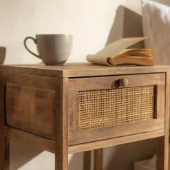 Szafka nocna z plecionką wiedeńską CENERE