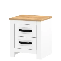 Szafka nocna z szufladami biała LANZETTE 2S