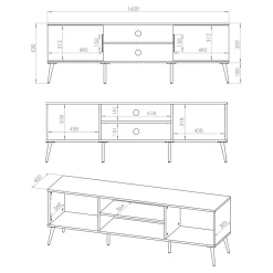 Szafka pod telewizor glamour VITERBO