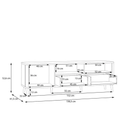 Szafka pod telewizor z ryflowaniem FIXSMILE 158.3 cm