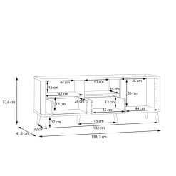 Szafka pod telewizor z ryflowaniem FIXSMILE 138.3 cm