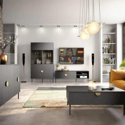 Szafka RTV czarna MOND 160 cm