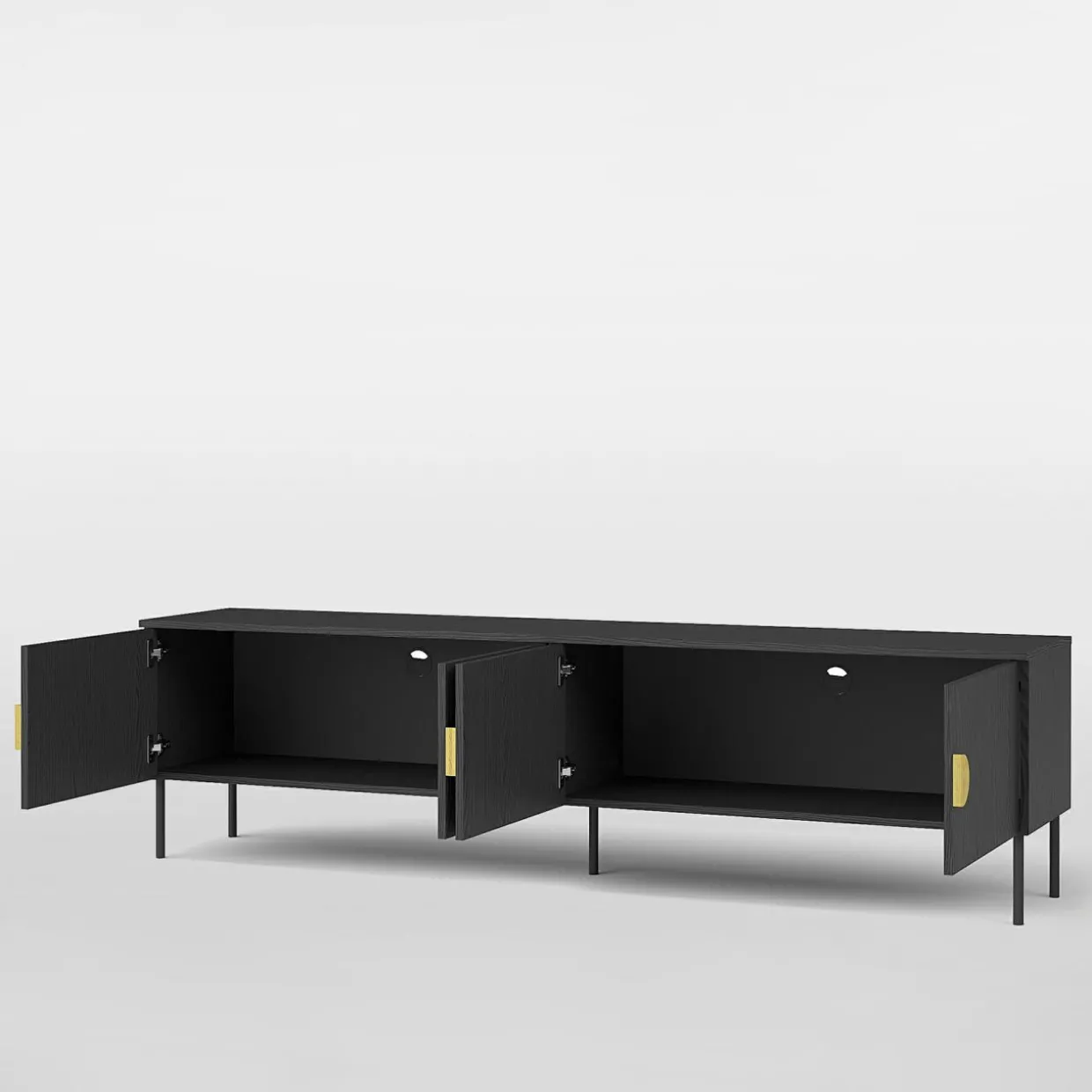 Szafka RTV czarna MOND 200 cm