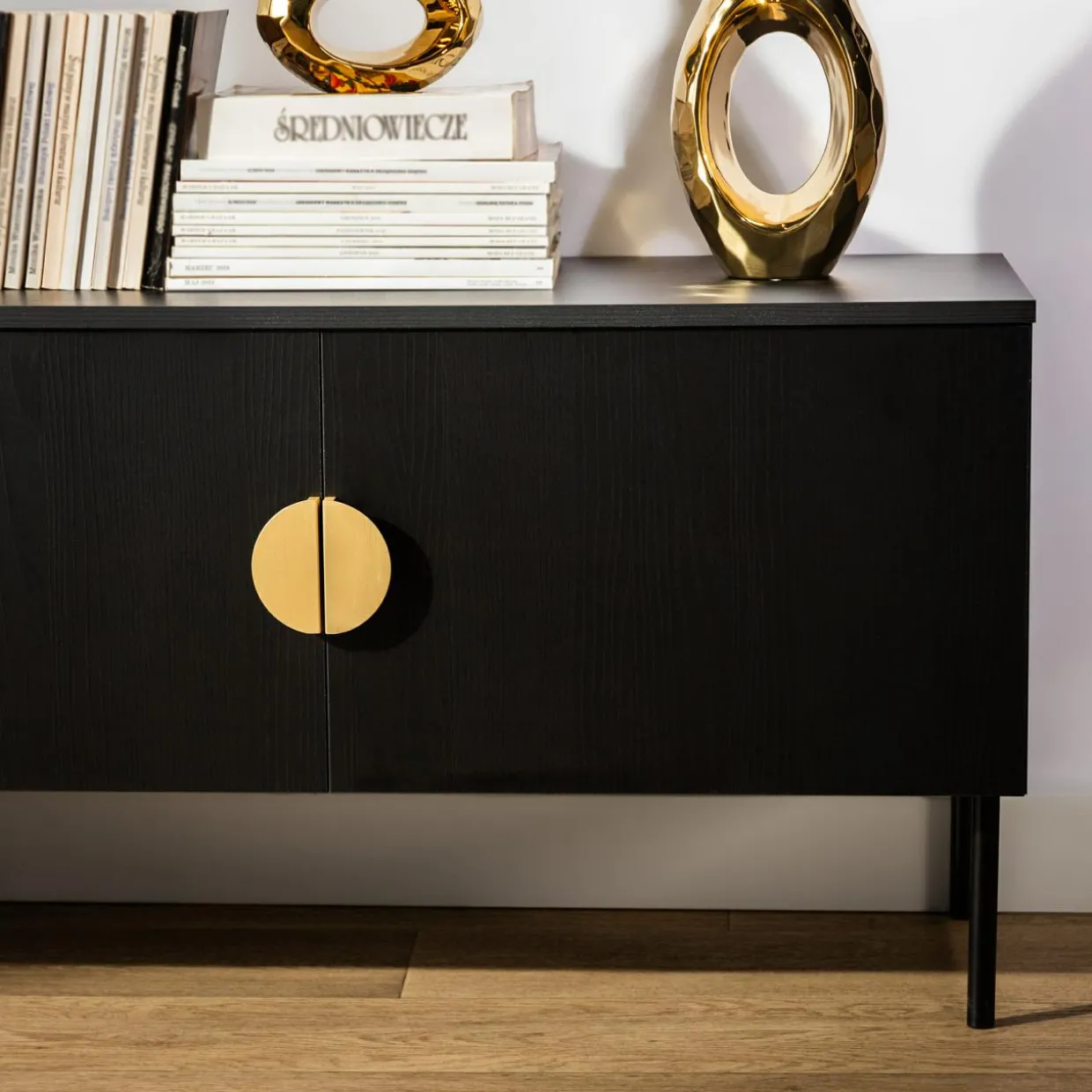 Szafka RTV czarna MOND 200 cm