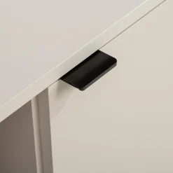 Szafka RTV 2-drzwiowa z szufladami i wnęką GANYMEDE jasny beż