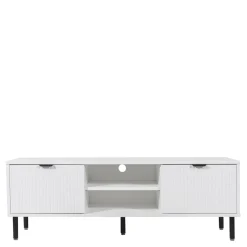 Szafka RTV ryflowana biała WAVE