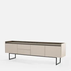 Szafka RTV ryflowana z oświetleniem LAGO 192 cm