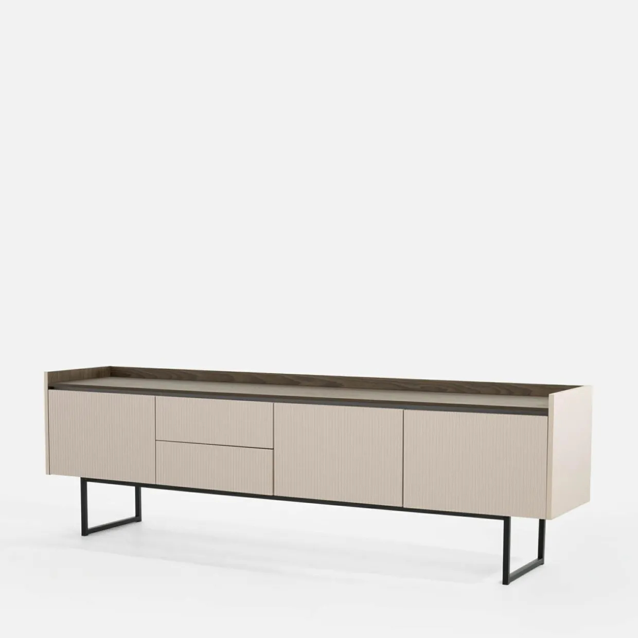 Szafka RTV ryflowana z oświetleniem LAGO 192 cm