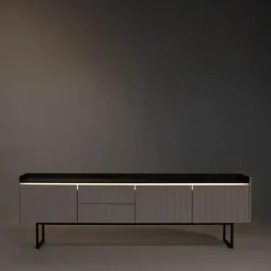 Szafka RTV ryflowana z oświetleniem LAGO 192 cm