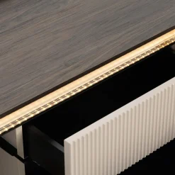 Szafka RTV ryflowana z oświetleniem LAGO 192 cm