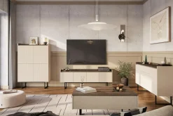 Szafka RTV ryflowana z oświetleniem LAGO 192 cm