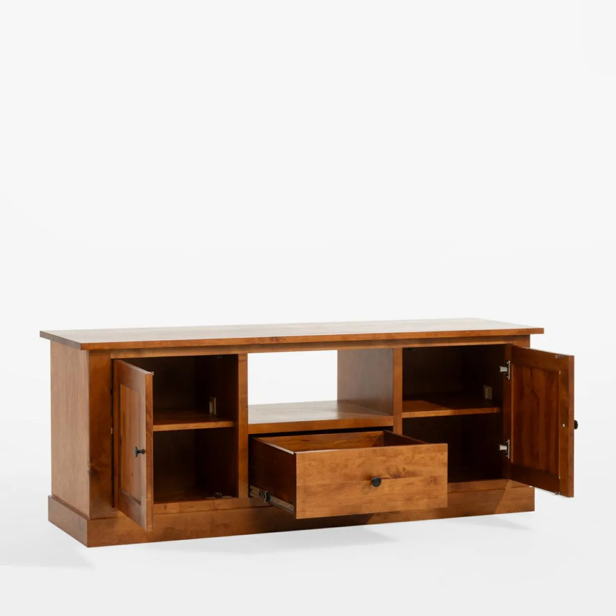 Szafka RTV z litego drewna PAOLA brzoza koniakowa, 150 cm