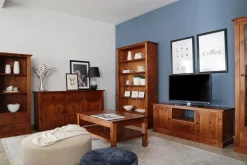 Szafka RTV z litego drewna PAOLA brzoza koniakowa, 150 cm