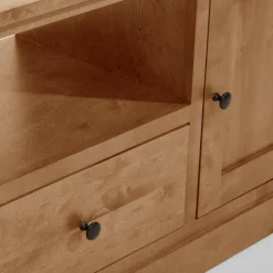 Szafka RTV z litego drewna PAOLA brzoza naturalna, 150 cm