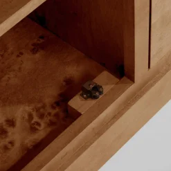 Szafka RTV z litego drewna PAOLA brzoza naturalna, 150 cm