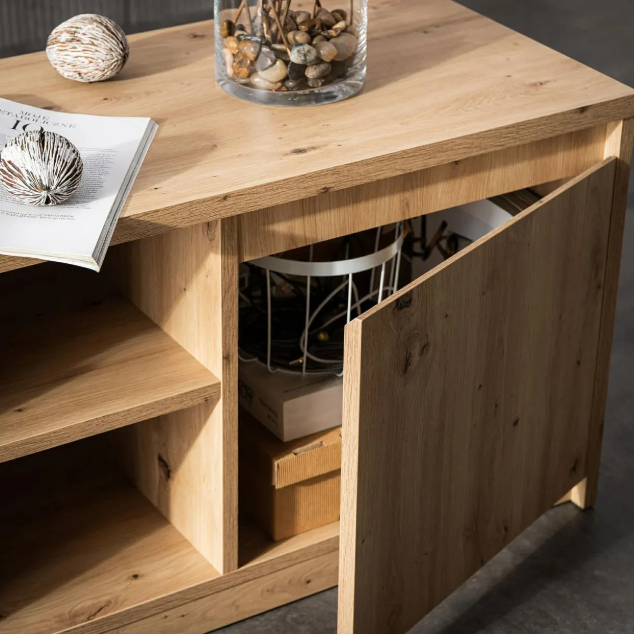 Szafka RTV z półkami LAHTI 2