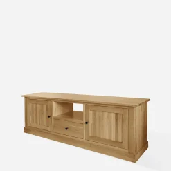 Szafka RTV z szufladą lite drewno STELLA dąb naturalny